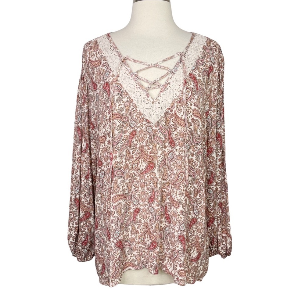 Stitch Fix l LUQ Boho Paisley Print Top, XL